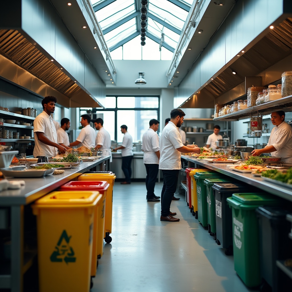 Restaurant kitchen waste separation protocols